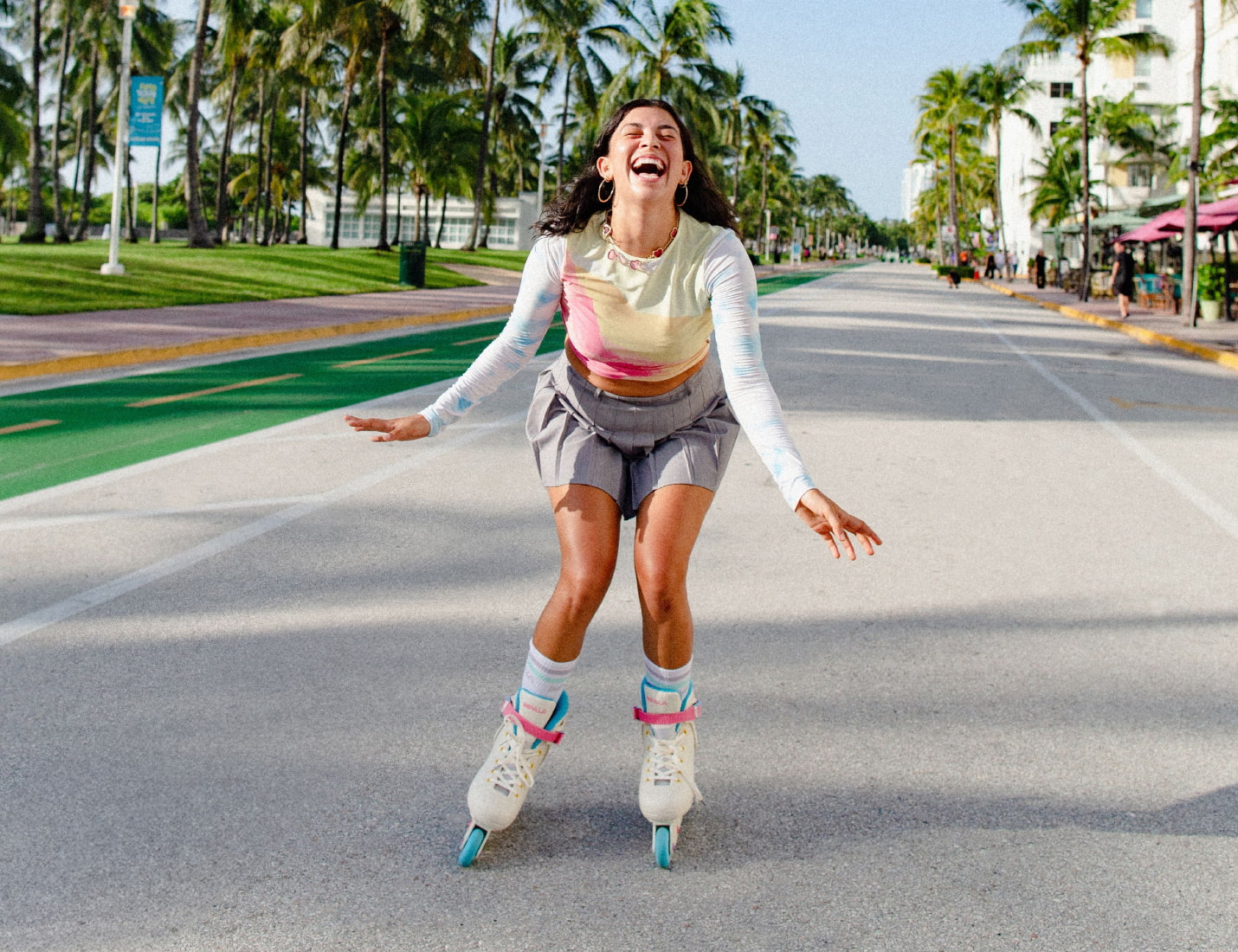 girl wearing sprinkle inline skates by impala skate