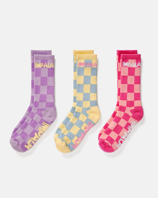 Impala Skate Sock 3pk - Check