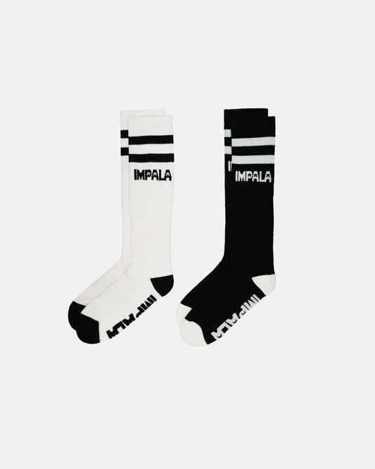 Impala High Stripe Sock 2pk - Black/Creme