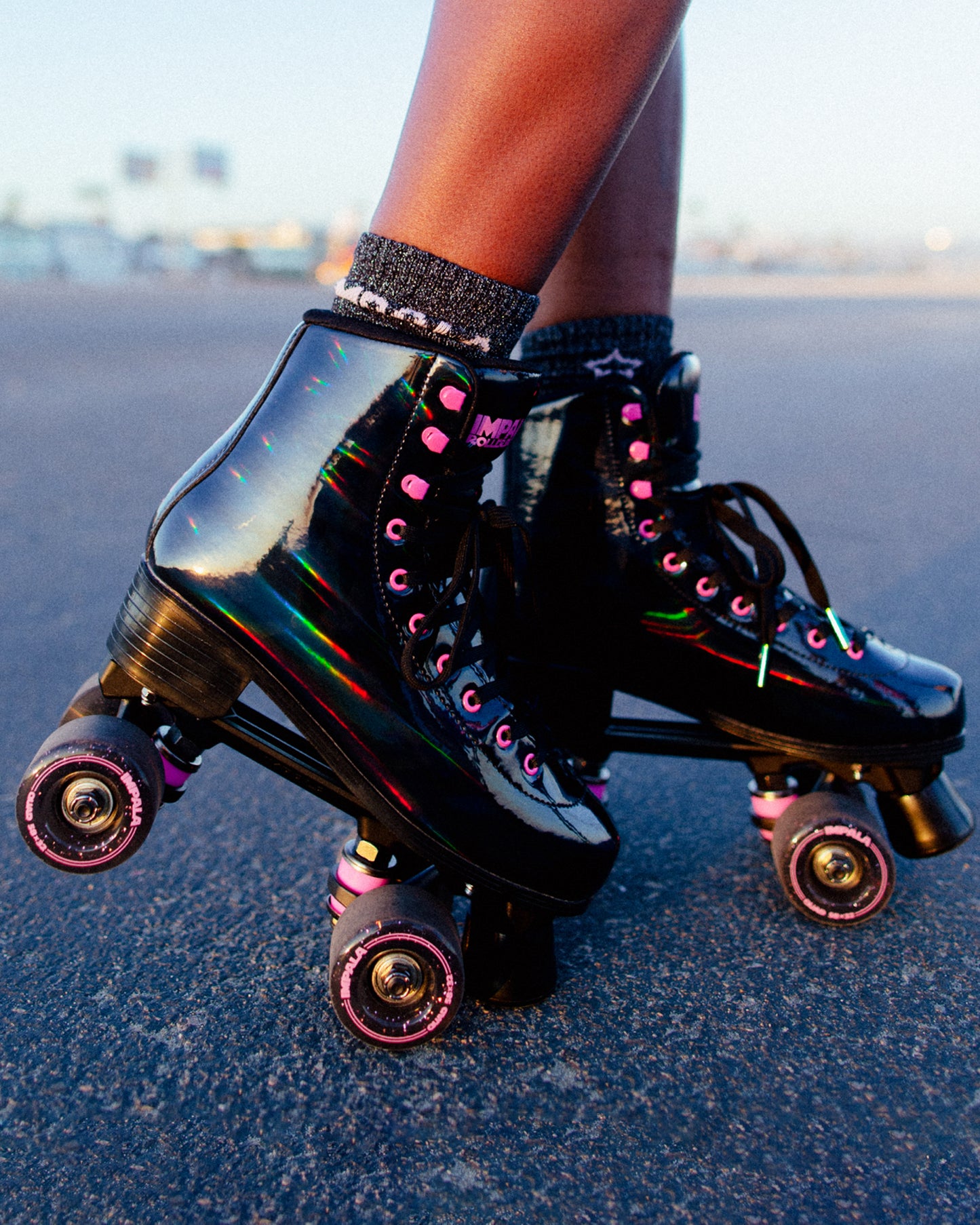 On body Hero Shot Impala Quad Skate - Black Holographic