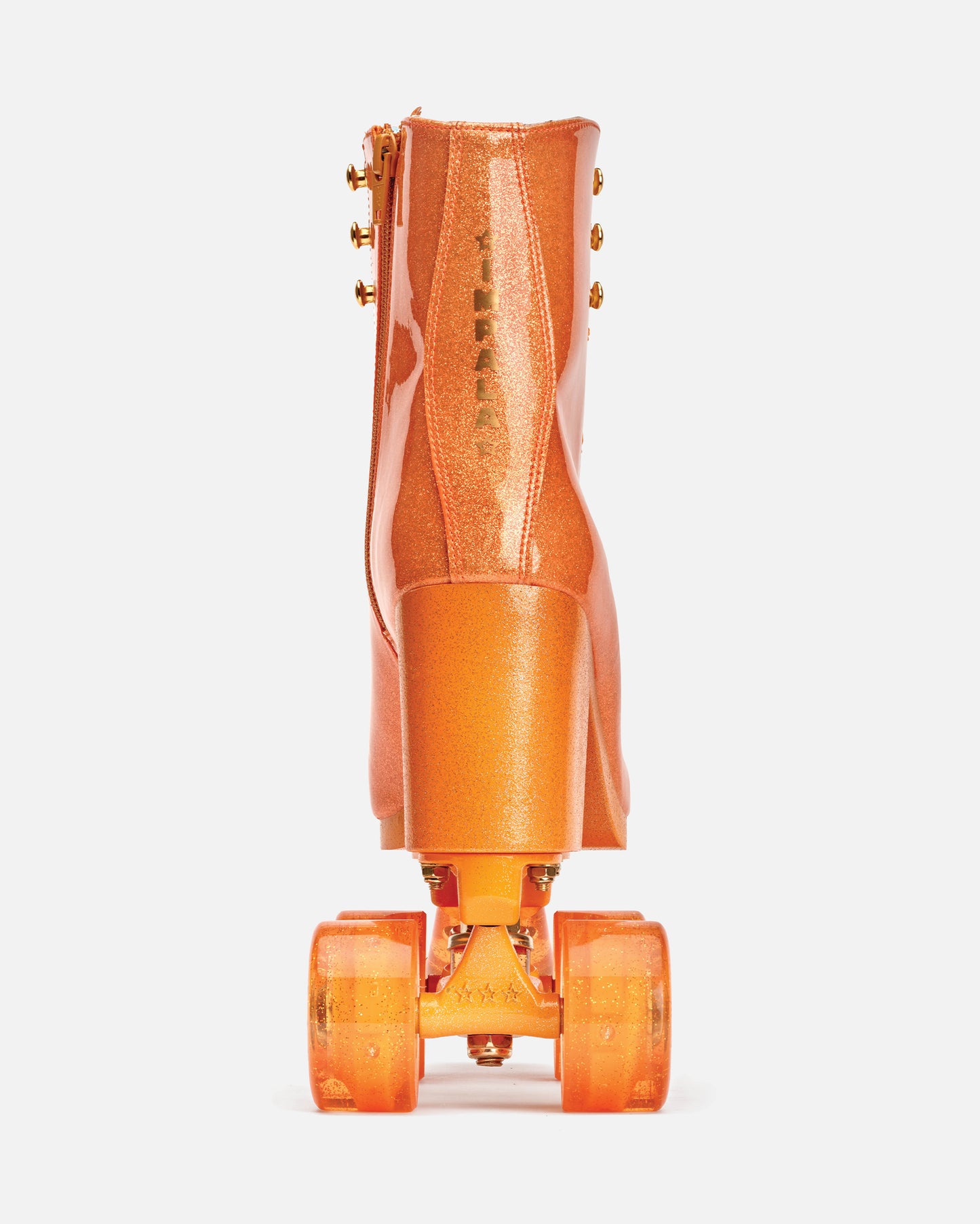 back view of Impala Marawa High Heel Skate - Sparkle Orange