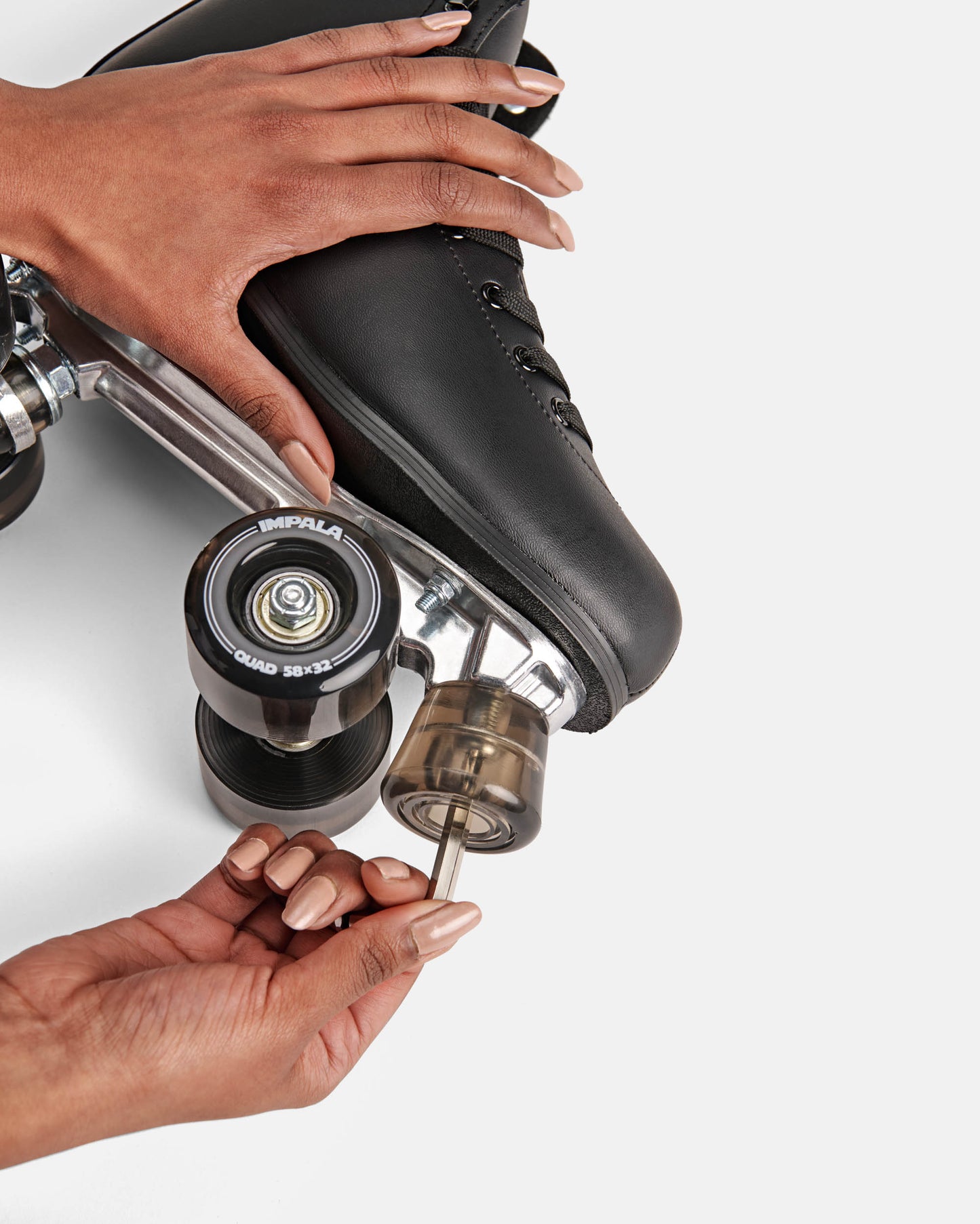 installing Transparent Black Impala Roller Skate Stoppers