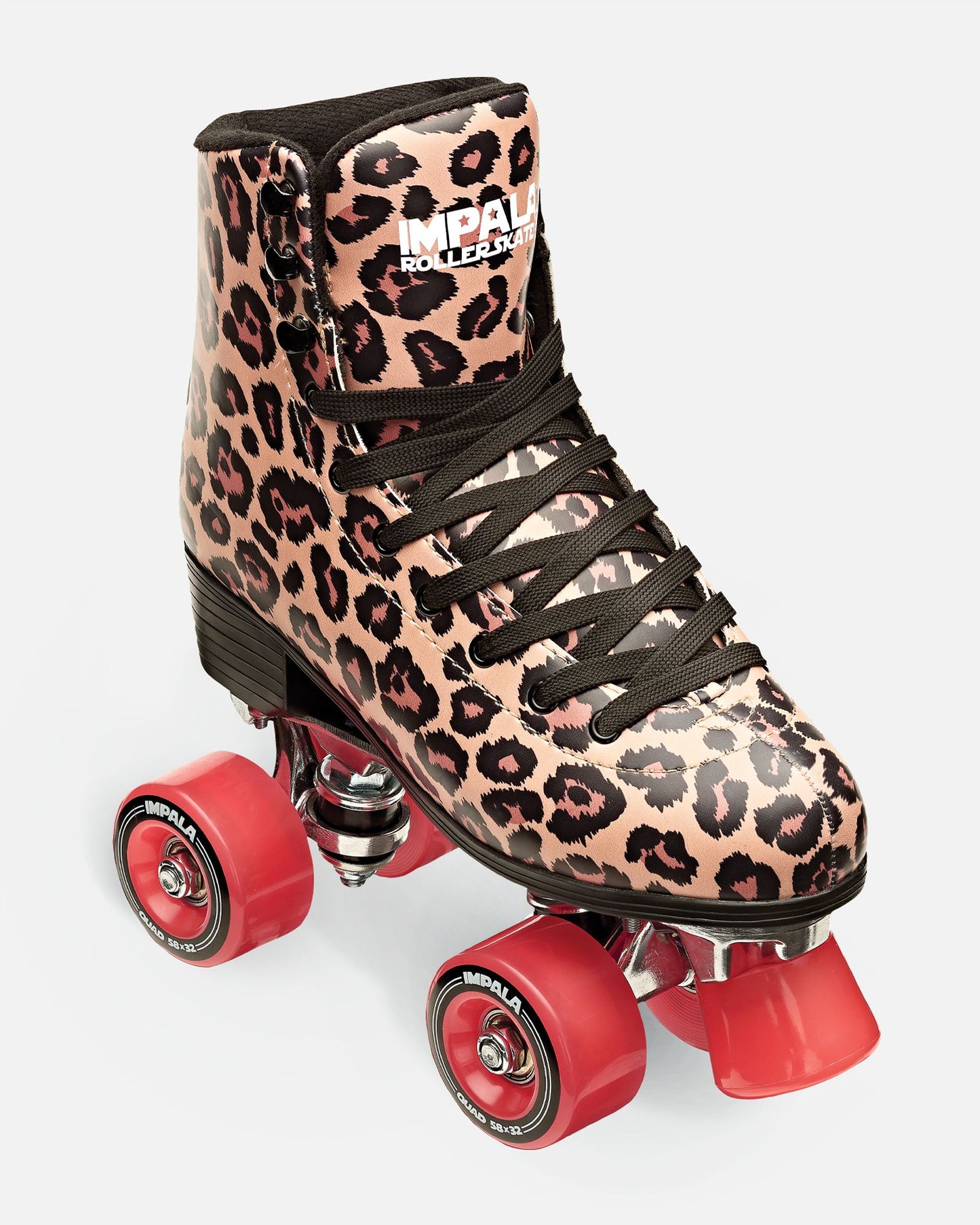 Front angled of Impala Quad Skate - Leopard