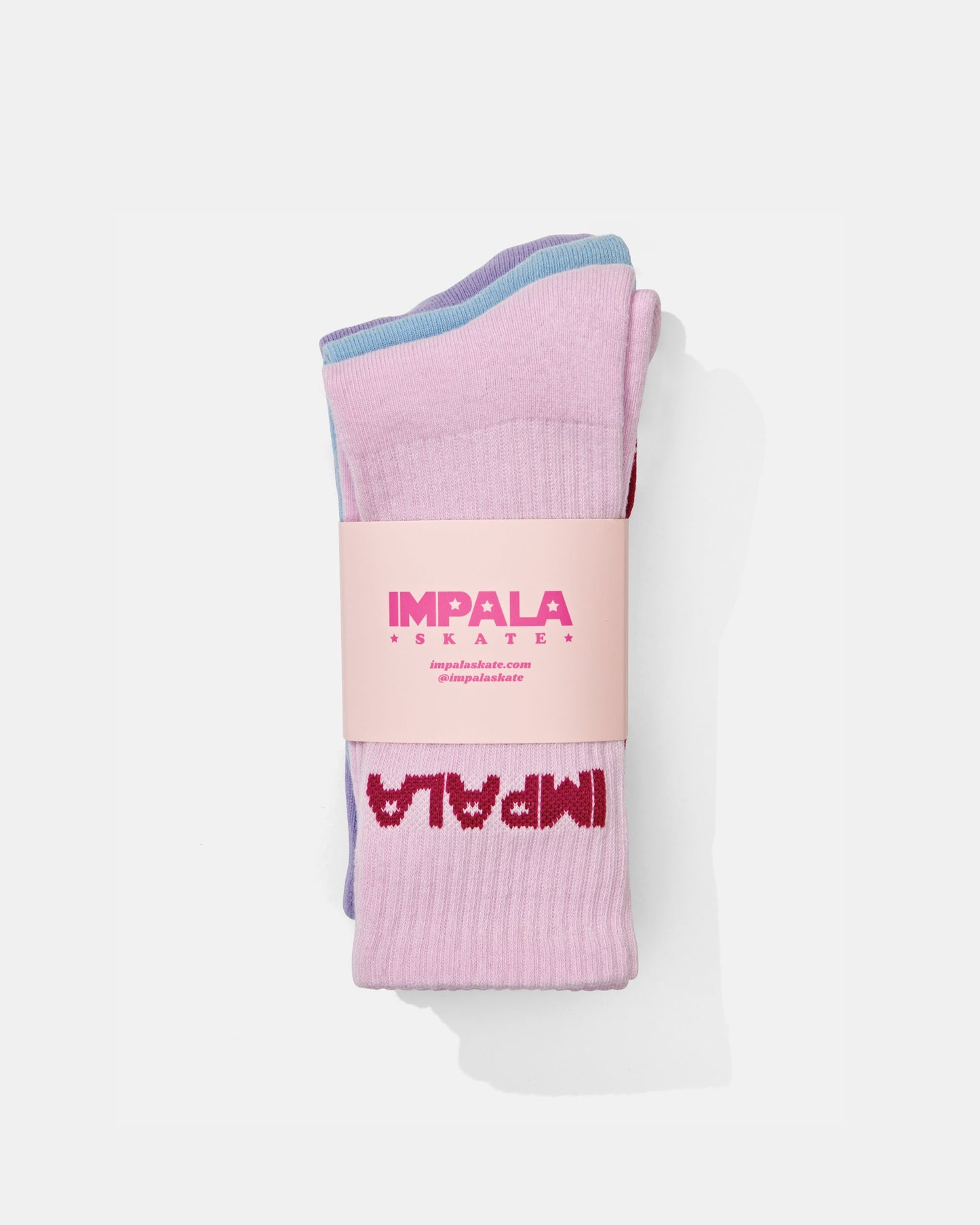 packaged 3 pack of Pastel Impala Skate Socks