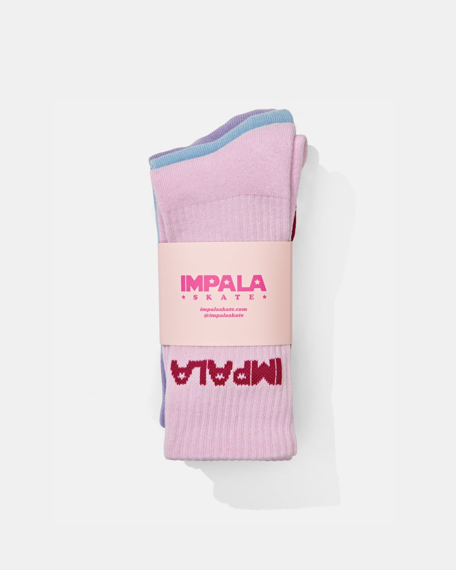 packaged 3 pack of Pastel Impala Skate Socks