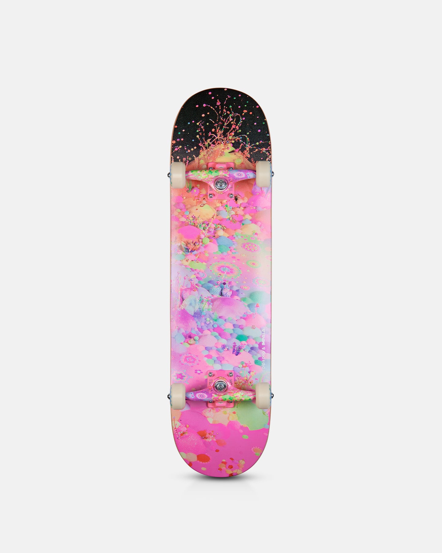 Bottom of Pip and Pop Skateboard - Candy Mountain