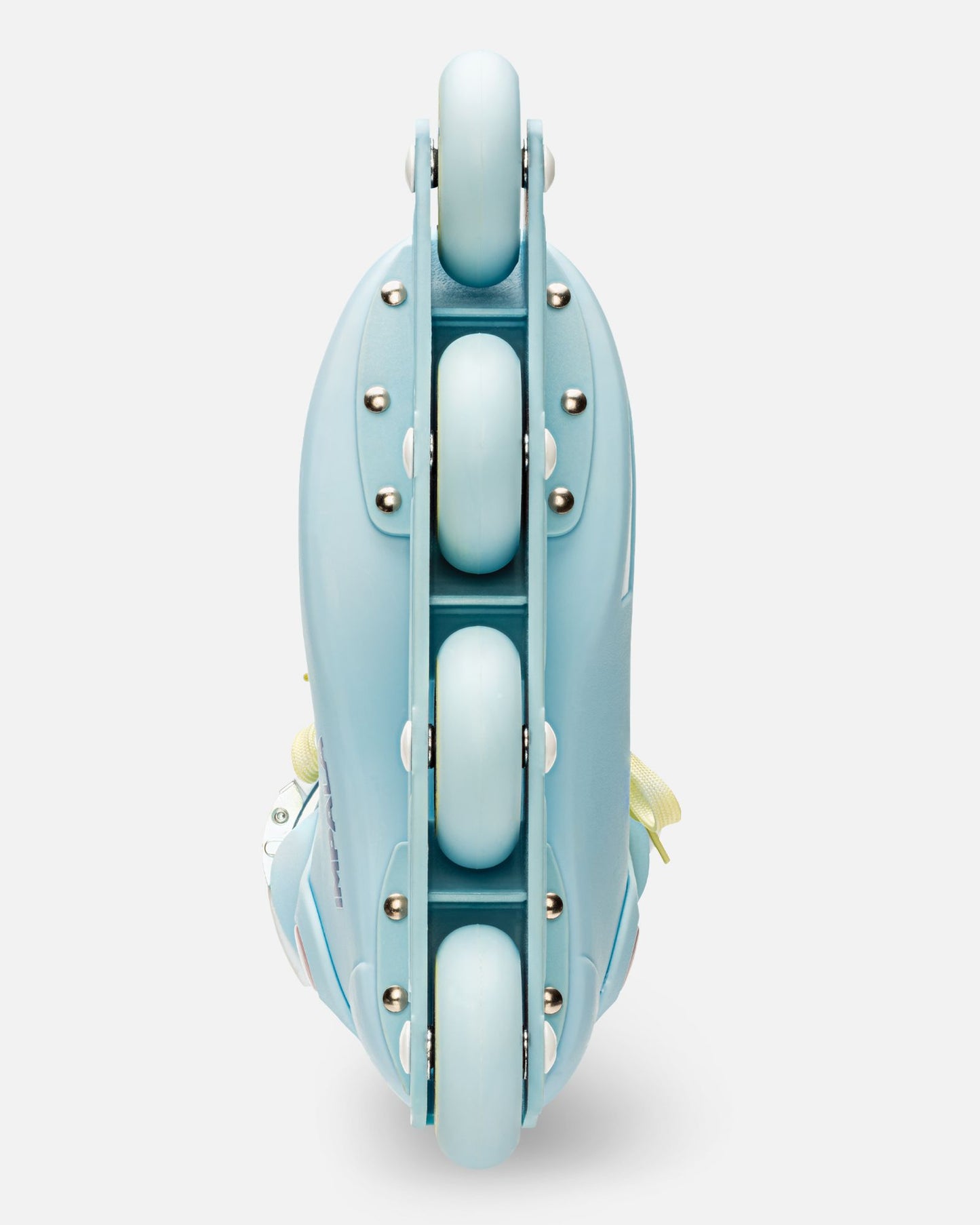 bottom view of Impala Lightspeed Inline Skate - Sky Blue/Yellow