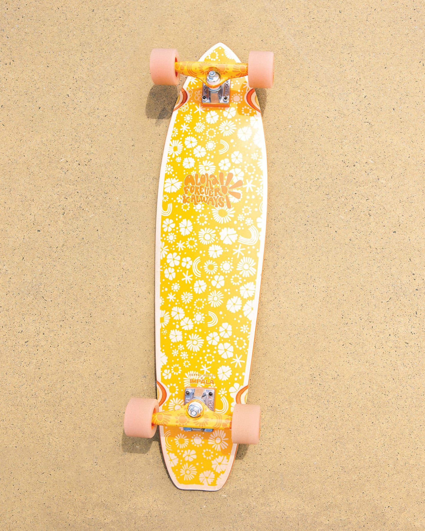 Lifestyle shot of the bottom of Impala Zeina Longboard - Brooke Kelley