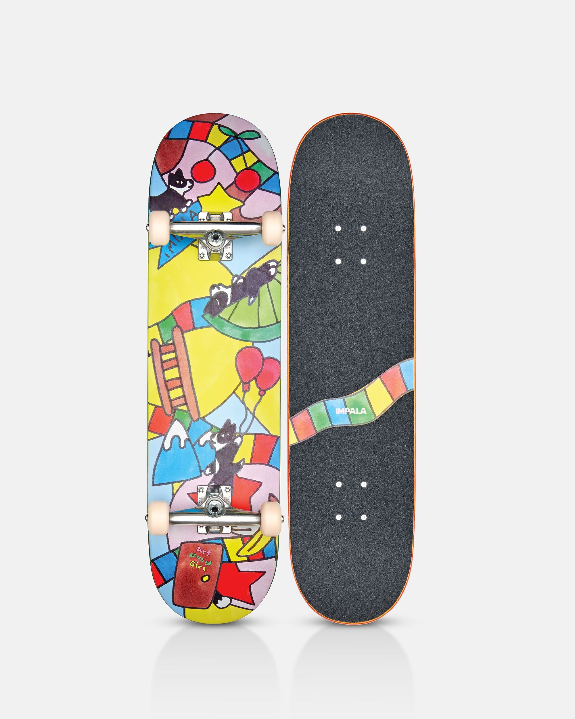 Skateboard Complet Impala 7,75" - Pour Débutants Adultes Et Enfants - Planche Rose Avec Camions Et Roulements - Neuf