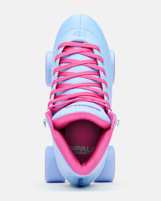 Aerial view of the Impala Quad Skate - Blue Raspberry. 