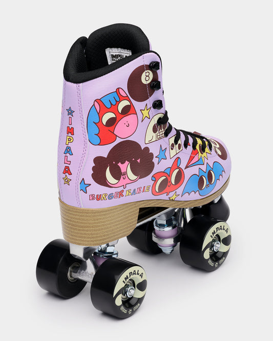 Back angle Impala Quad Skate - Burger Babie. 
