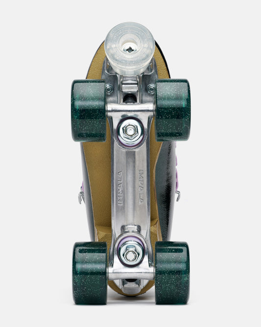 Bottom view of the Impala Quad Skate - Emerald. 
