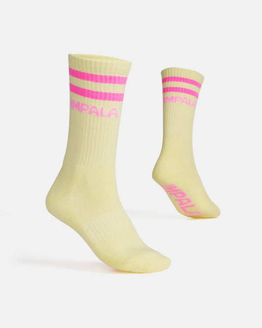 Studio image of the Impala Stripe Sock 3pk - Petal. 