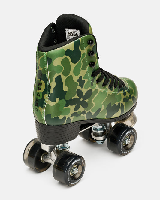Angled back view of the Impala Quad Skate - Camo. 