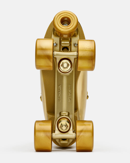 Bottom view of the Impala Quad Skate - Marawa Gold. 