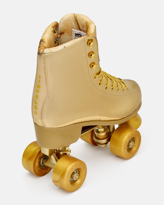 Back angle Impala Quad Skate - Marawa Gold. 