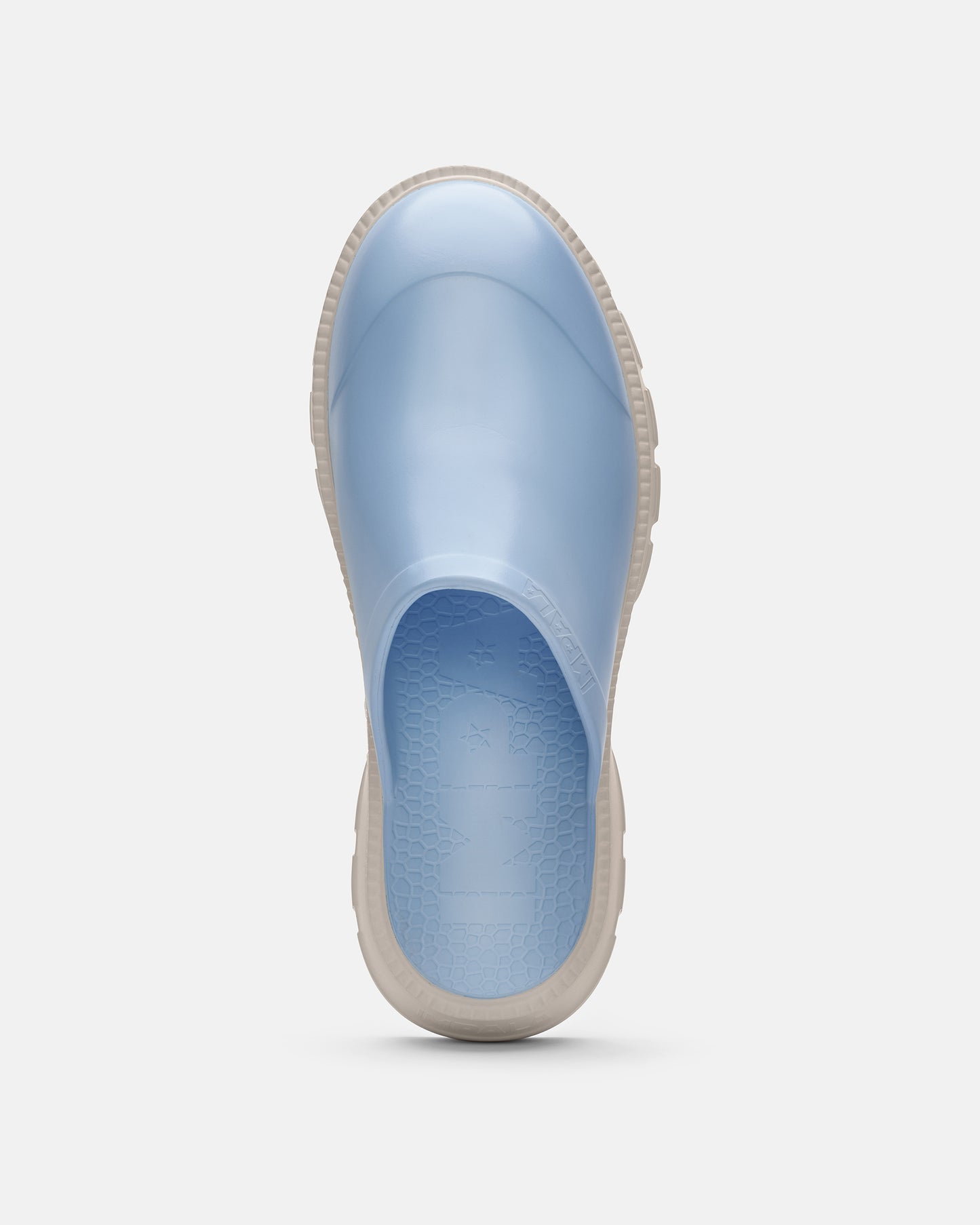 aerial view of Bubble Soft Mule - Blue/Cream