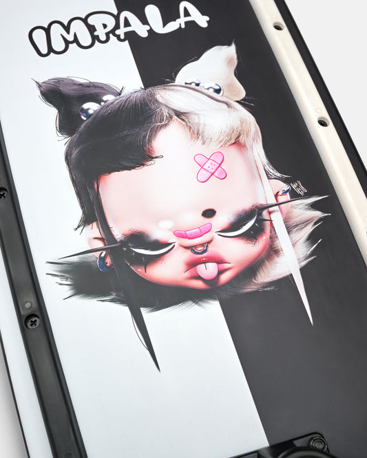 Close up graphic shot of the Impala Latis Cruiserboard - Bailey Bonez. 