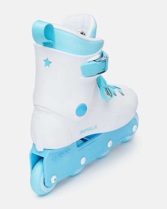 Back view of the Impala Lightspeed Inline Skate - White Ice. 