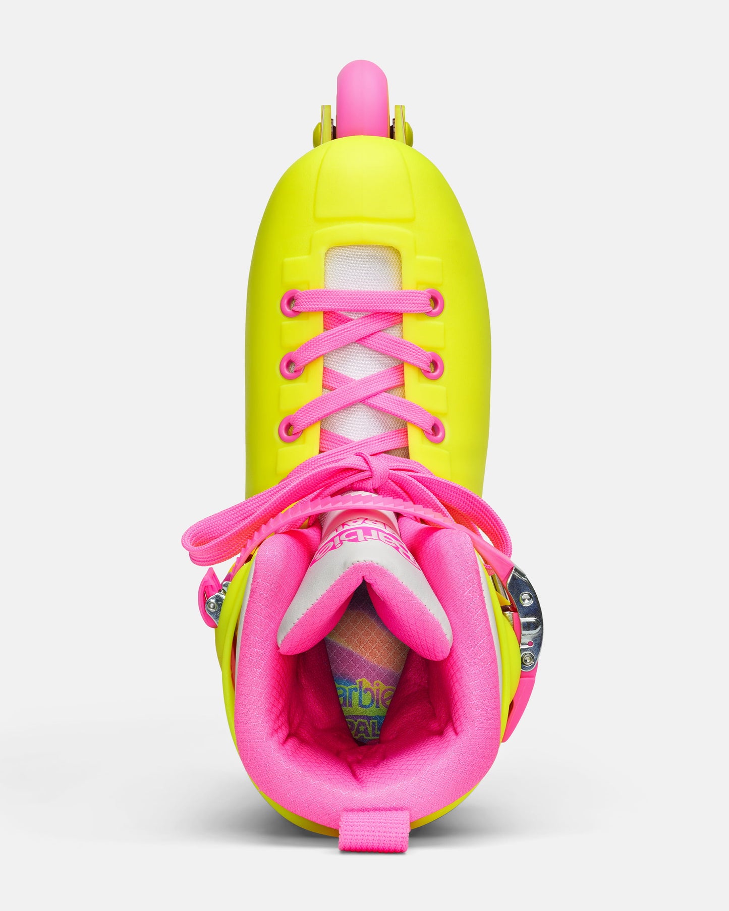 Aerial view of the Impala Lightspeed Inline Skate - Barbie Bright Yellow