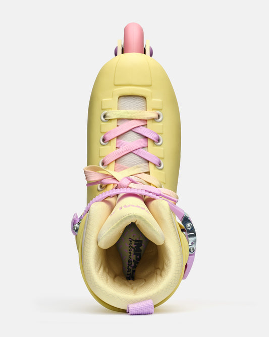 Aerial view of the Impala Lightspeed Inline Skate - Buttercup Yellow. 