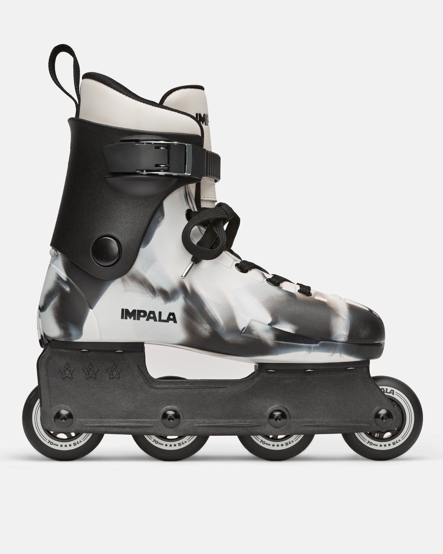 Side profile view of the Impala Lightspeed Inline Skate - Monochrome Marble