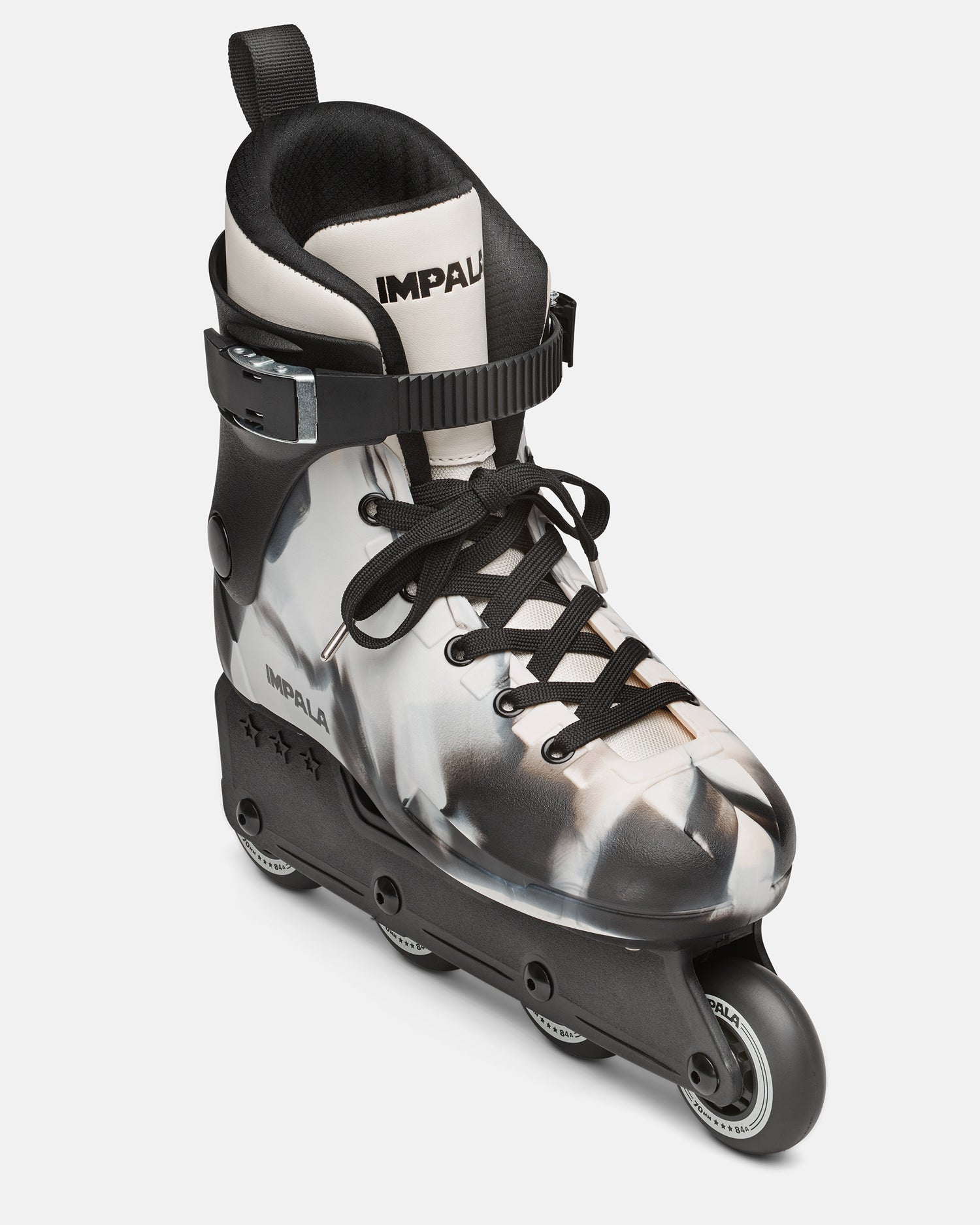 front angle of the Impala Lightspeed Inline Skate - Monochrome Marble