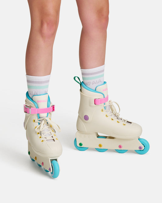 On body view of the Impala Lightspeed Inline Skate - Sprinkle. 