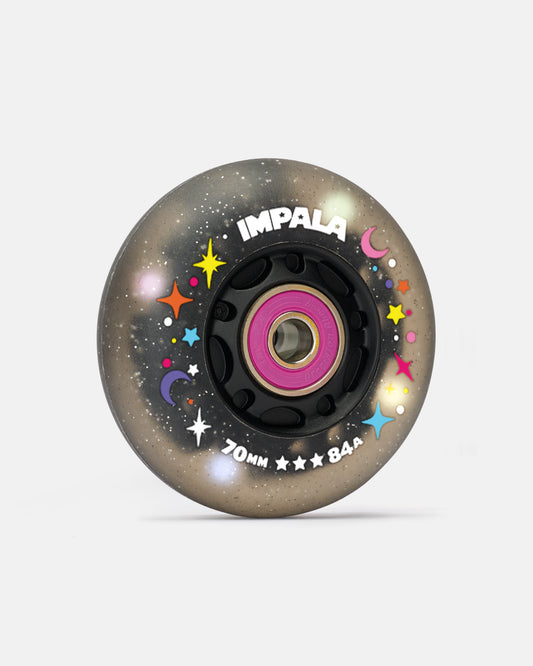 Impala Light Up Inline Whl 4pk - Black Twinkle