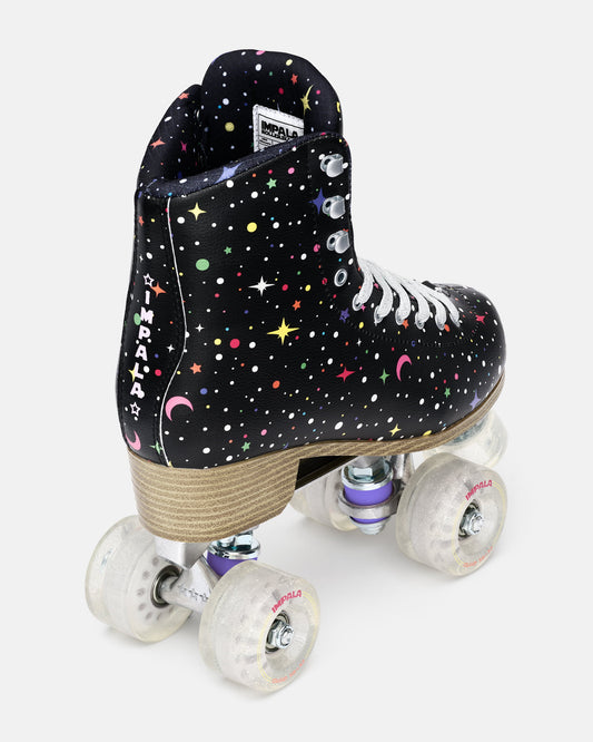 Back angled view of Impala Quad Skate - Twinkle. 