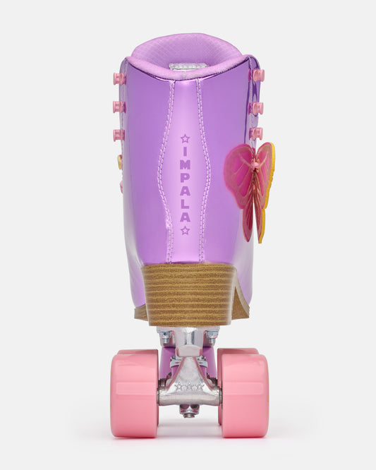 Back view of the Impala Quad Skate - Lavender Flutter. 
