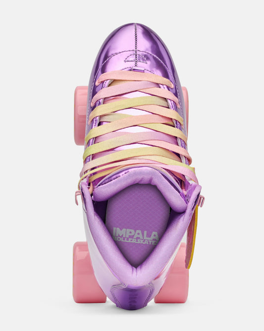 Areial view of the Impala Quad Skate - Lavender Flutter. 