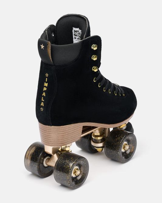 Back angle of Impala Samira Quad Skate - Black Night. 