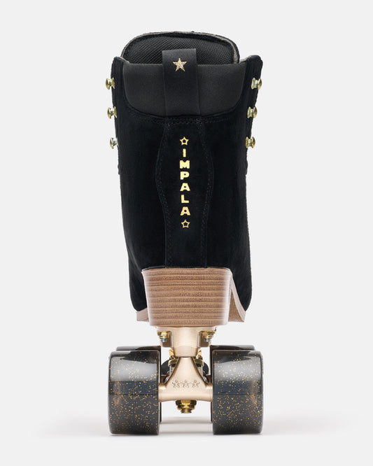 Back view of Impala Samira Quad Skate - Black Night. 