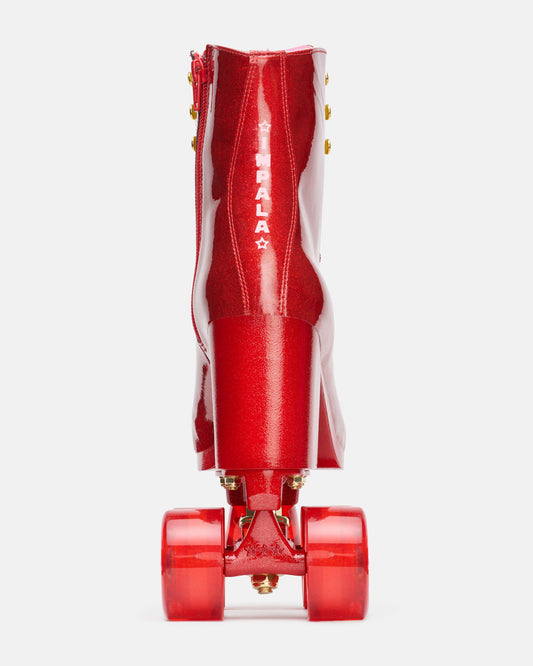 Back view of Impala Marawa High Heel Skate - Marawa Red Glitter. 