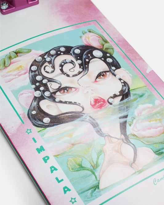 Detail graphic view of the Impala Naiad Skateboard - Wen/Rose. 