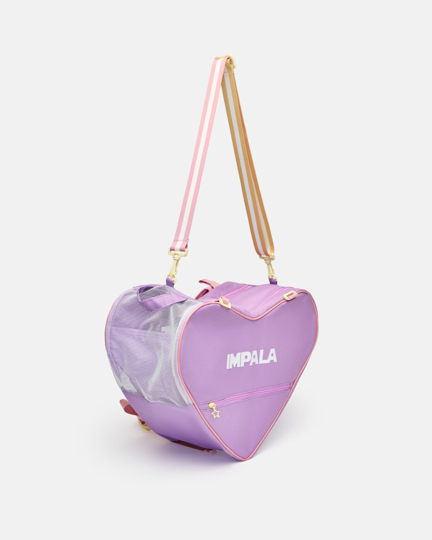 Angled front view of the Impala Skate Bag - Lavender.