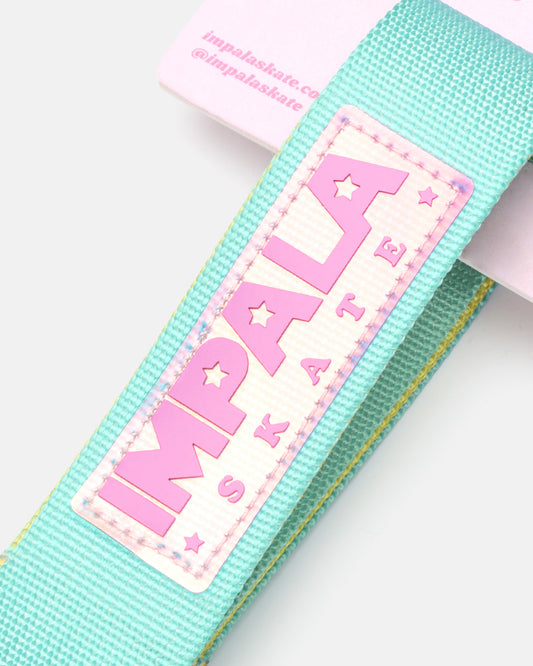 Close up detailed shot of the Impala Skate Strap - Lime Spritzer. 