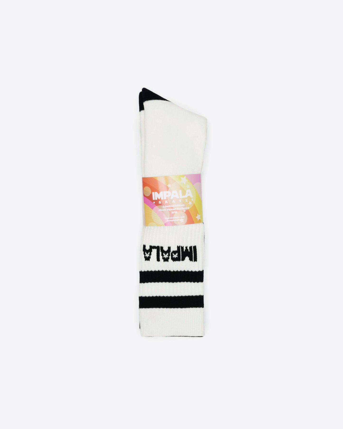 Impala High Stripe Sock 2pk - Black/Creme
