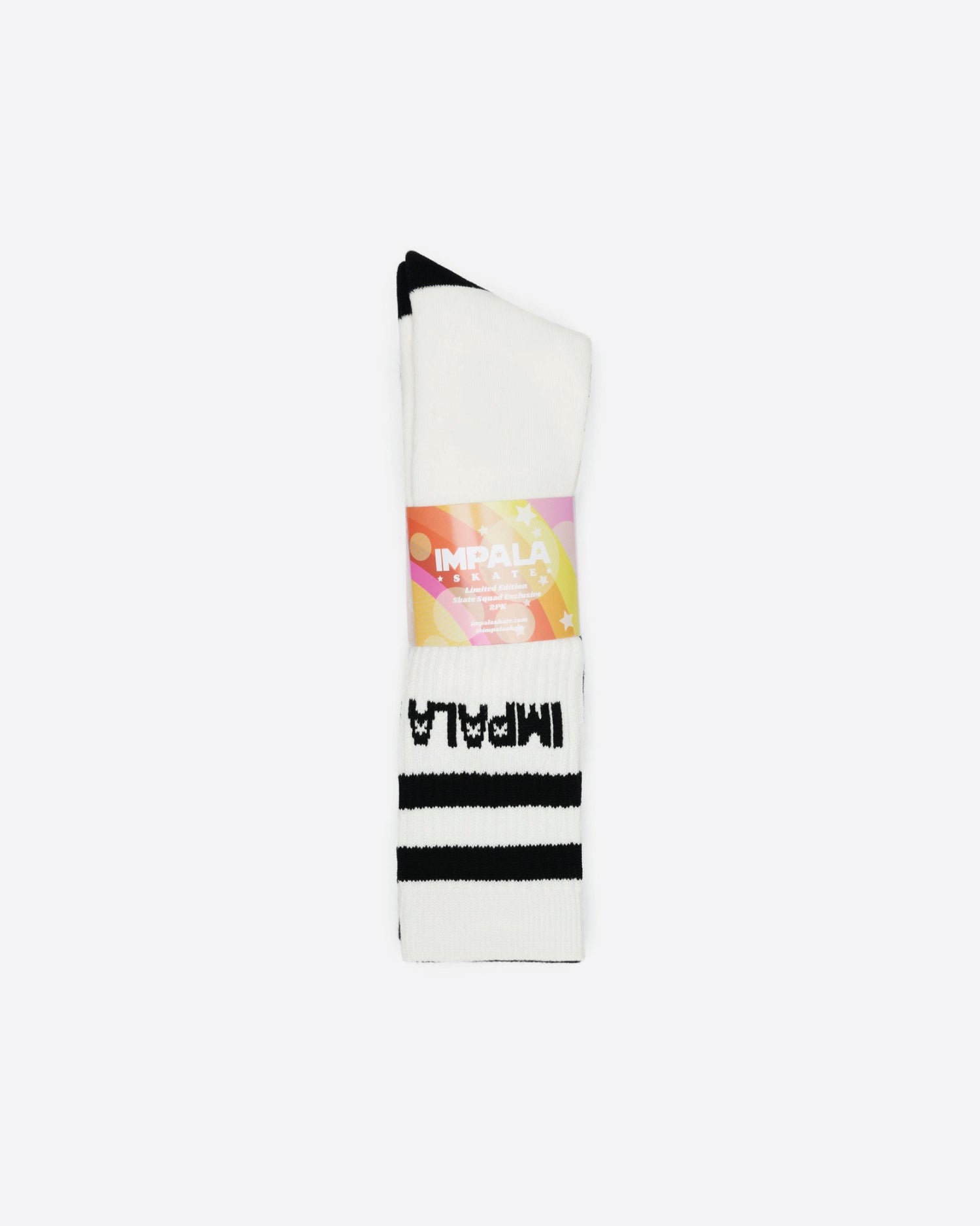 Impala High Stripe Sock 2pk - Black/Creme