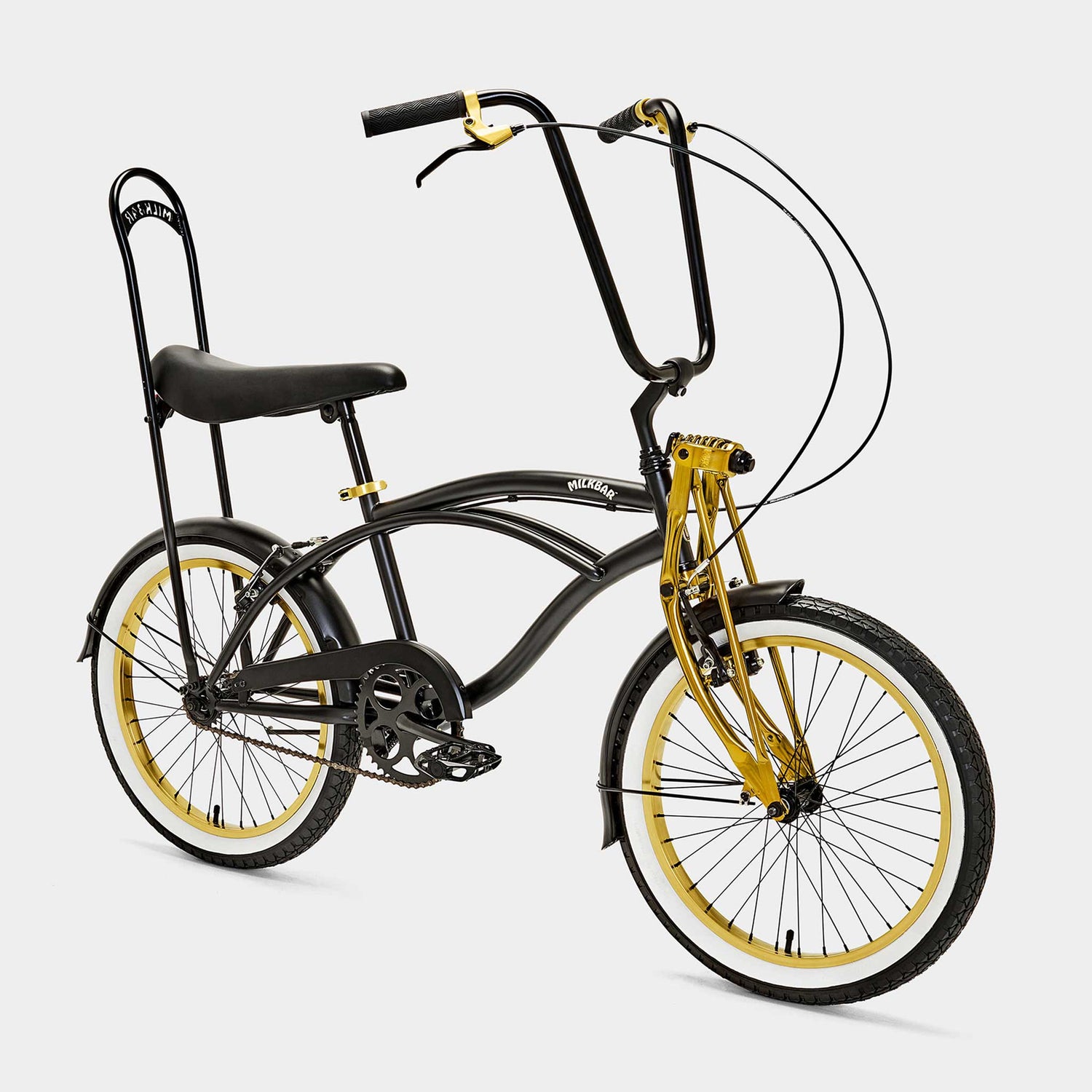 Front angle view of the Milkbar Bikes Sugar High 20" - Black Licorice