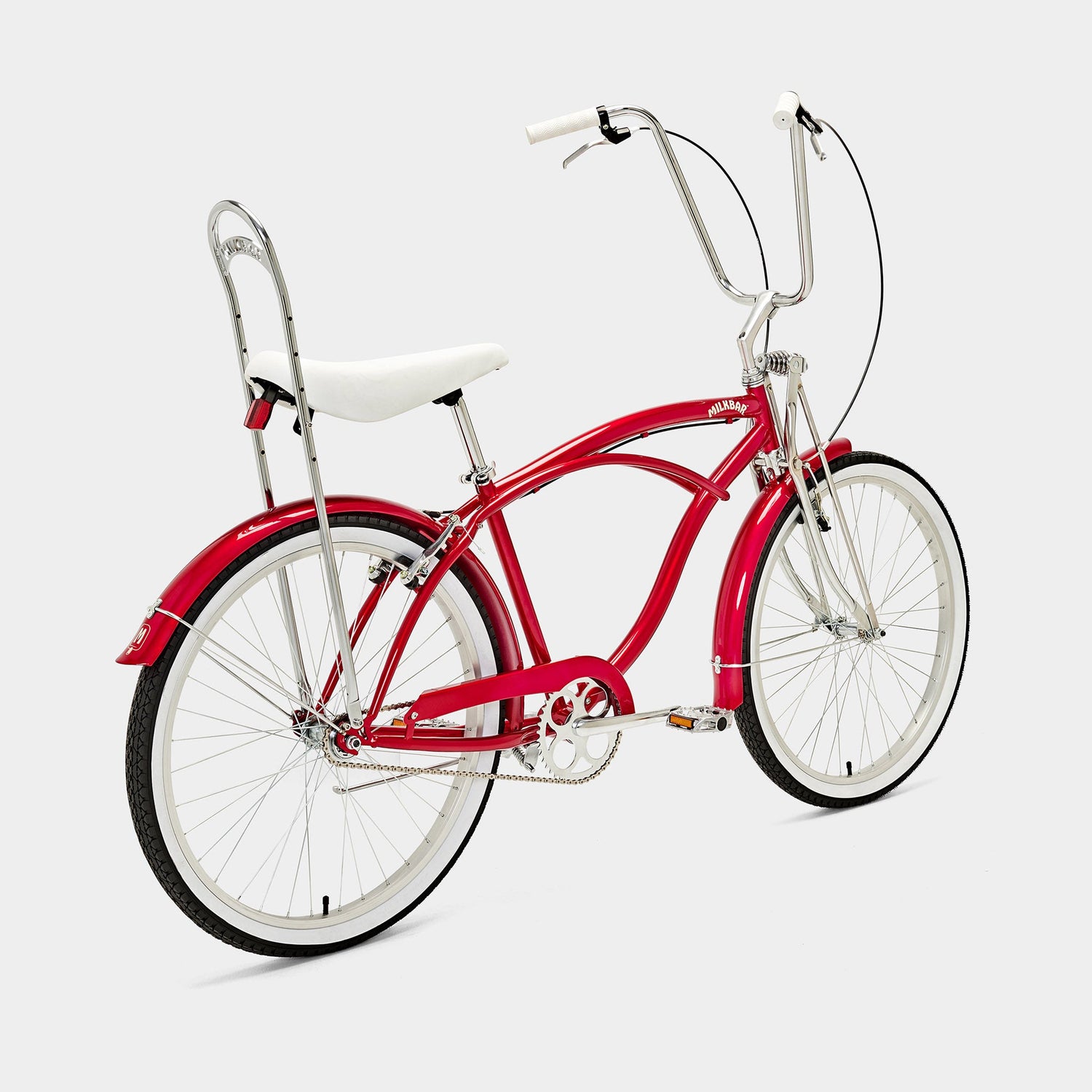 Back angled view of the Milkbar Bikes Sugar High 26" - Cherry Cola
