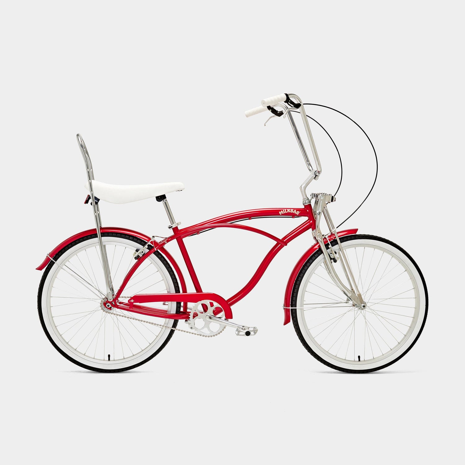 Side profile of the Milkbar Bikes Sugar High 26" - Cherry Cola