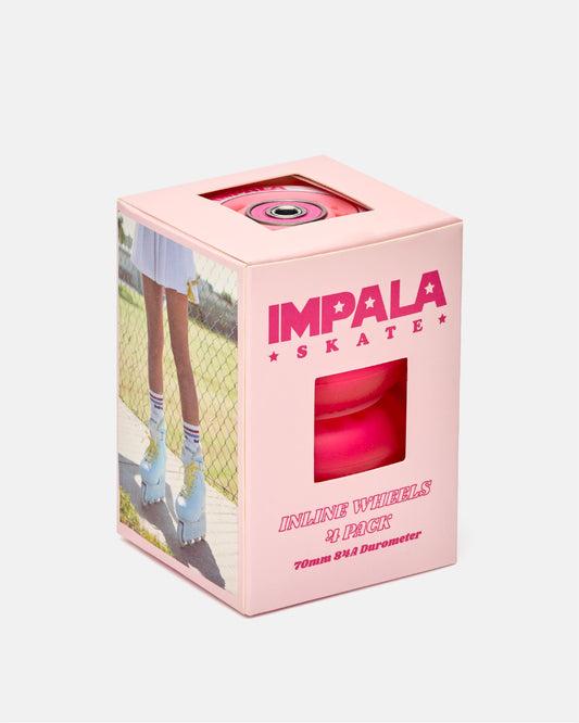 Impala Light Up Inline Wheel 4pk - Pink/Red