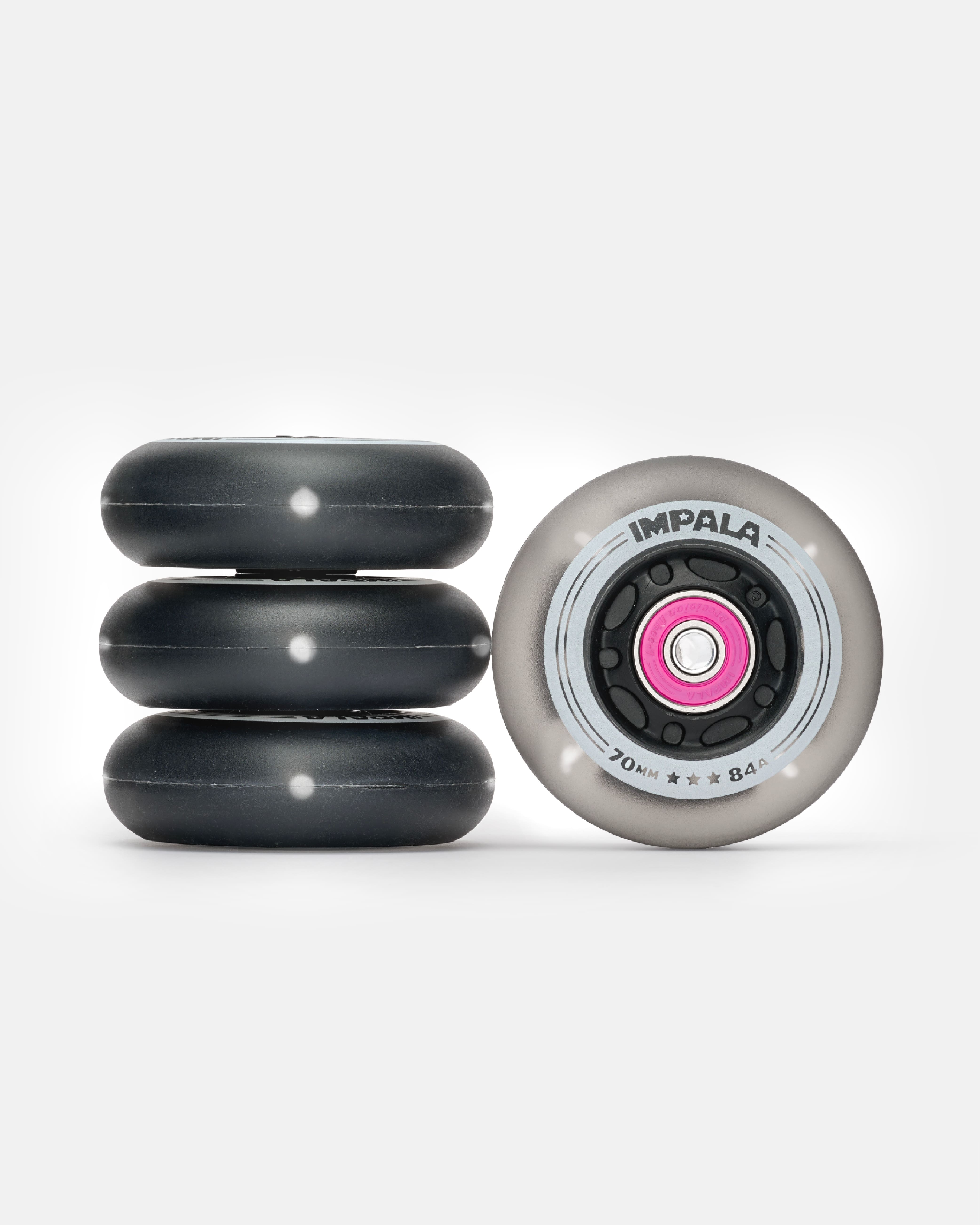 Impala Light Up Inline Whl 4pk - Black/White – Impala Skate