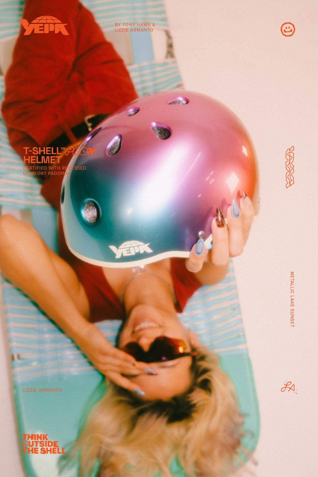 YEPA T-SHELL PRO HELMET - LIZZIE METALLIC LAKE SUNSET