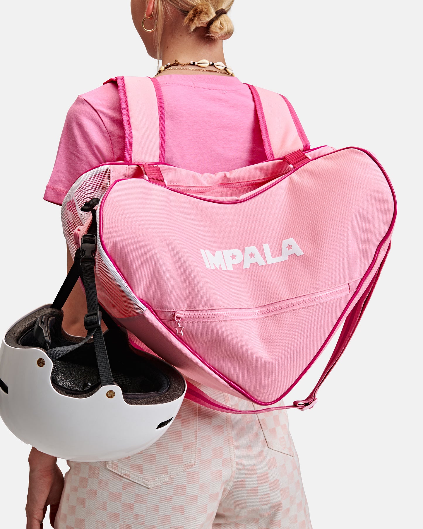 model wearing Impala Skate Bag - Pink