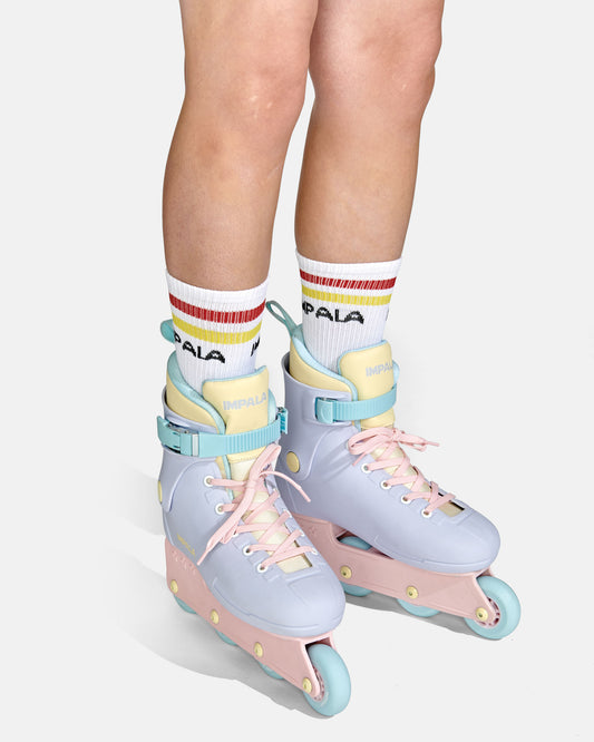 on feet inline skate with Impala Stripe Sock 3 Pack
