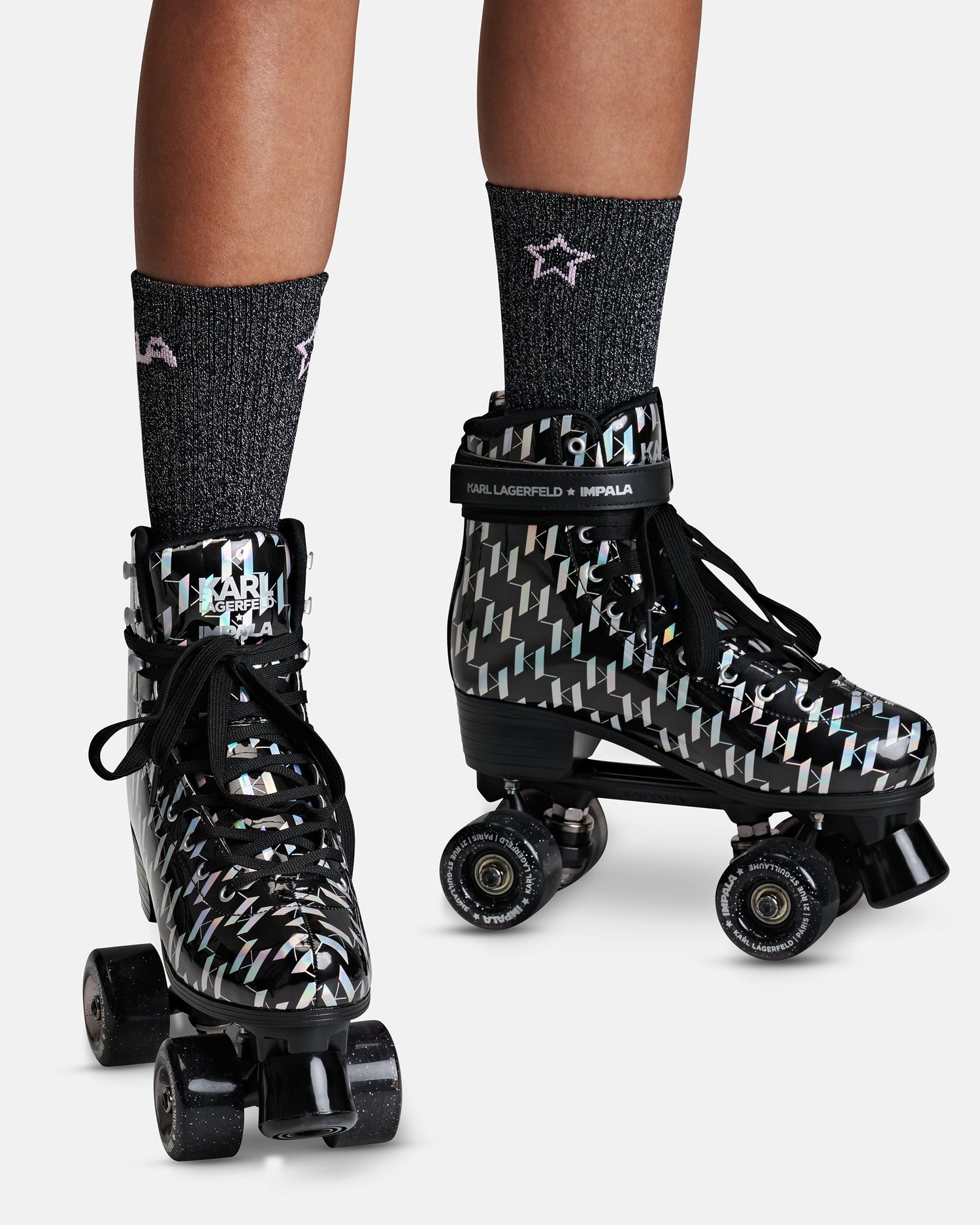 model feet in Impala Quad Skate - Karl Lagerfeld