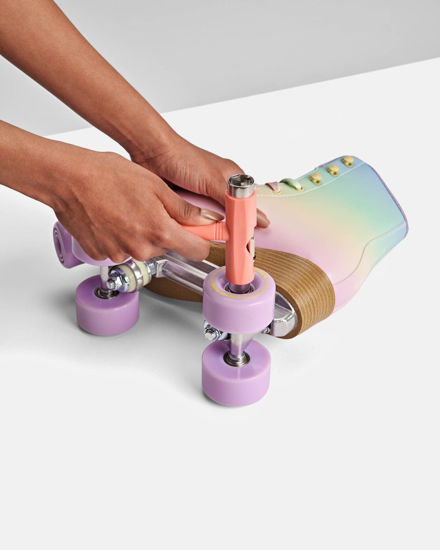 installing Pastel lilac purple impala roller skate wheels 